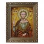 Amber icon of Holy Martyr Leonidas 20x30 cm
