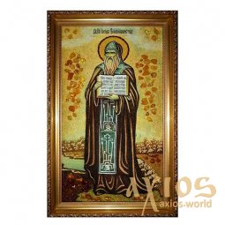 Amber icon of St. Iosif Volokolamsky 20x30 cm - фото