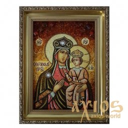 Amber icon of the Theotokos Ozeryanska 20x30 cm - фото