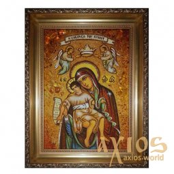 Amber icon of Virgin Mary Merciful 20x30 cm - фото
