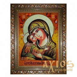 Amber icon of the Theotokos Igorevskaya 20x30 cm - фото
