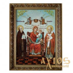 Amber icon of Virgin Mary Ekonomissa  20x30 cm  - фото