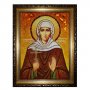 Amber Icon of St. Xenia of Petersburg 20x30 cm