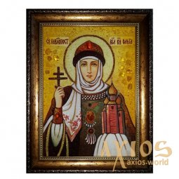 Amber icon of St. Olga 20x30 cm - фото