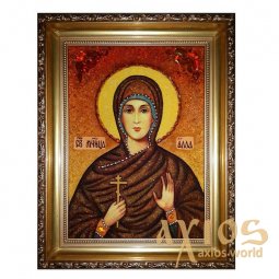 Amber icon of Holy Martyr Alla 20x30 cm - фото