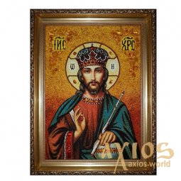 Amber icon of the Lord Iisus Hristos the Almighty 20x30 cm - фото