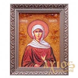 Amber icon of the Holy Righteous Elizaveta 20x30 cm - фото