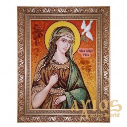 Amber icon of the Holy Velikomuchenitsa Irina 20x30 cm - фото