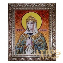 Amber icon of St. Olga 20x30 cm - фото