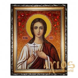 Amber icon of Holy Martyr Vera 20x30 cm - фото