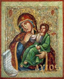 Icon of the Blessed Virgin Vatopedi 30х37,5 cm - фото