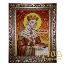The amber icon The Holy Equal of the Apostles Elena 30x40 cm - фото