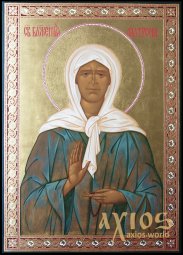 Hand-written Icon of the Matrona of Moscow 30x20 cm - фото