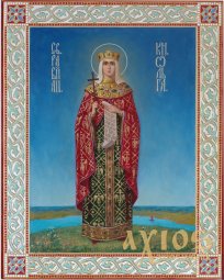 Hand- Written Icon of Saint Princess Olga 30x20 cm - фото