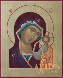 Hand-Written icon Kazan Mother of God 25х20 cm - фото
