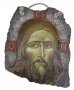Written icon on the stone Savior 24x31 cm