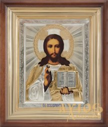 Lord Almighty number 1, size - 24 cm x 28.5 cm, gilding, silvering, enamel - фото