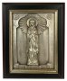Icon in metal Ludmila, silver-plated, frame made of wood, 9х11 cm