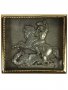 Icon in metal George the Victorious, silver-plated, gilded frame, 5х5 cm