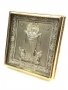 Icon in the metal of the Intercession, silver-plated, gilt frame, 8x8 cm