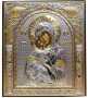 Icon of Vladimir. Rectangular, Silkscreen, Silver, Gold Decor