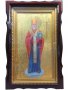 Written icon of St. Nicholas, carved baguette, kiot, 28х44 cm