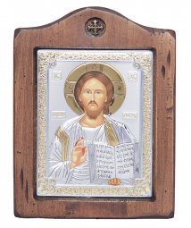 Icon Savior, Italian frame №2, 13x17 cm, alder tree,  ПД010515 - фото
