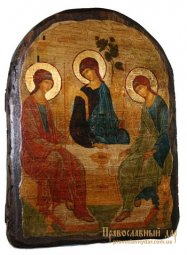 Icon Antique Holy Trinity St. Andrei Rublev 17h23 see Arch - фото