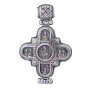 Suspension «Moshchevik-Cross. Lord Almighty. Our Lady of God», silver 925, with blackening, 47x30 cm, O 131779
