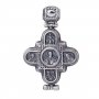 Suspension «Moshchevik-Cross. Lord Almighty. Our Lady of God», silver 925, with blackening, 47x30 cm, O 131779
