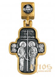 Pendant-cross "Saints Cyril and Methodius. Icon of the Mother of God "Skoroposlushnitsa" - фото