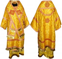 Bishop's Vestment from brocade yellow R01 A - фото