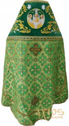 Priestly green vestments, brocade, vishiti shoulders on velvet - фото