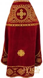 Priest vestments, red velvet with embroidery - фото