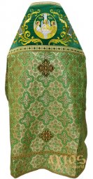 Priest vestments, shoulders embroidered on green velvet, the main material - brocade, embroidered icon of Trinity - фото