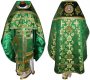 Priest Vestments of Green brocade, shoulders embroidered on velvet 002м