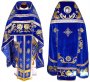 Priest Vestments, Embroidered on Blue Velvet, Embroidered Galloon, R042m (n)