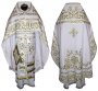 Priest Vestments, Embroidered on white gabardine, embroidered galloon R046m (v)