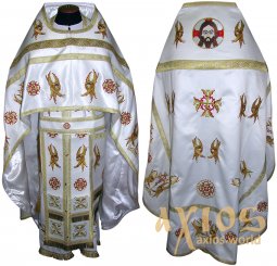 Priest Vestments, Embroidered on White satin R057m (n) - фото