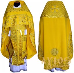 Priest Vestments, Embroidered on Yellow Gabrdine, Gallon is Embroidered R069m (V) - фото