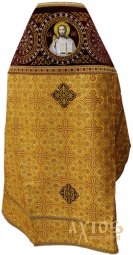 Priestly vestments, combined, the main fabric is yellow brocade - фото