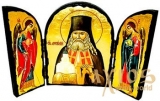 Icon under the antiquity Saint Arseniy Svyatogorsky Skladen triple 14x10 cm