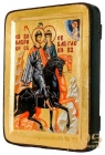 Икона Святые мученики князья Борис и Глеб Греческий стиль в позолоте 30x40 см