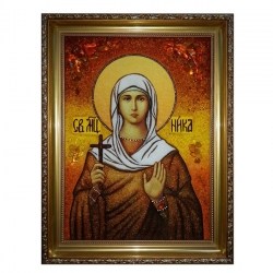 The Amber Icon of the Holy Martyr Nika 60x80 cm - фото