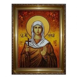 Amber Icon The Holy Martyr Nika 15x20 cm Amber Icon The Holy Martyr Nika 15x20 cm - фото