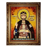 The Amber Icon Holy Prince Yury 15x20 cm