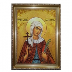 Amber Icon Holy Martyr Valentine 40x60 cm Amber Icon Holy Martyr Valentine 40x60 cm - фото