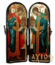 Icon under the old days Saints Archangels Michael and Gabriel Skladen double 10x30 cm Icon under the old days Saints Archangels Michael and Gabriel Skladen double 10x30 cm - фото