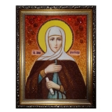 Amber Icon Holy Prophetess Anna 15x20 cm