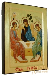 Икона Святая Троица преподобного Андрея Рублева Греческий стиль в позолоте  без шкатулки - фото